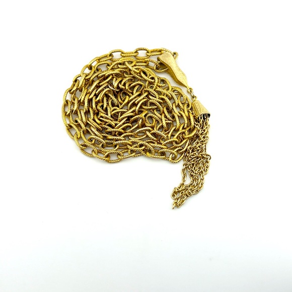 Vintage Gold Toned Chain Necklace Extra Long 49 inches - Picture 2 of 4